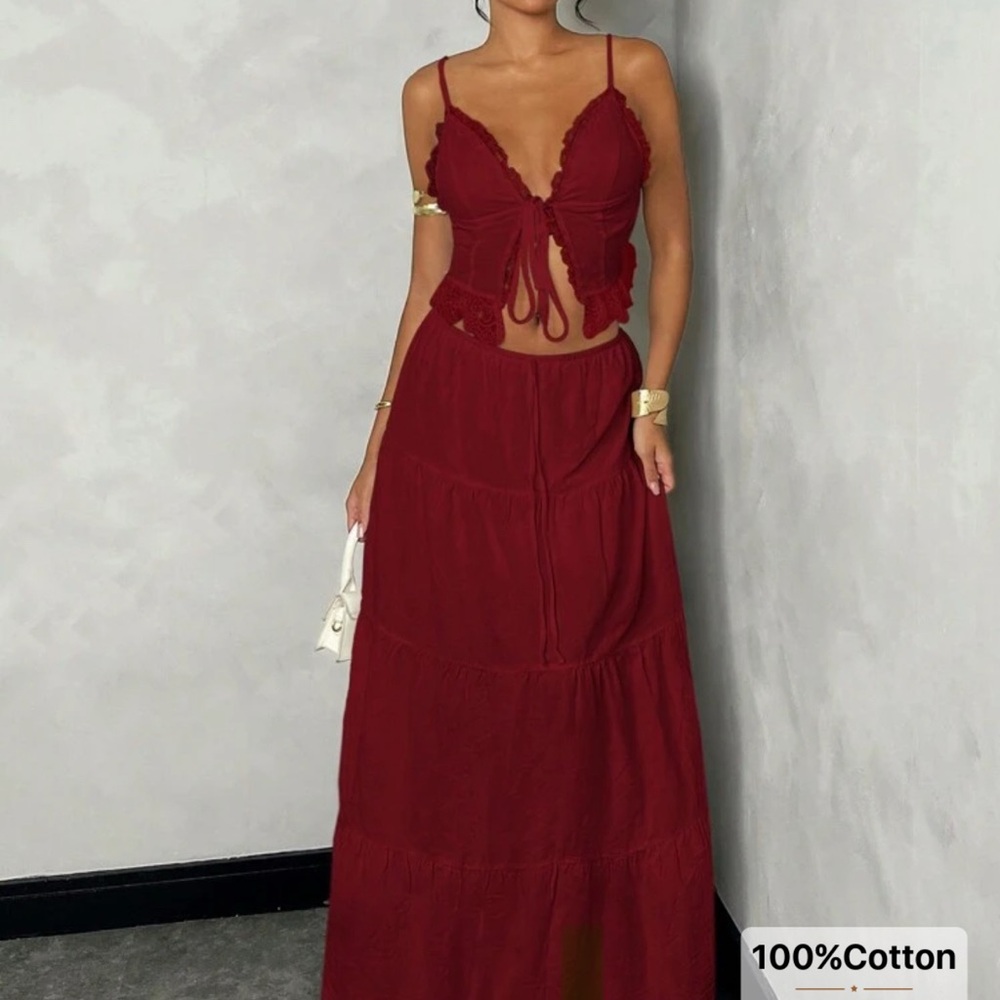 SHEIN Red Two-Piece Set